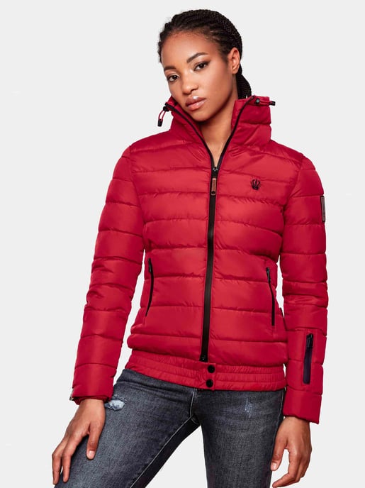 Marikoo Damen Steppjacke Poisen mit hohem Kragen & Teddyfleece-Taschen - Image 6