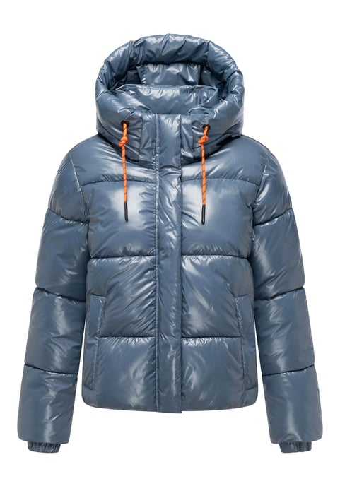 Marikoo Damen Winter Steppjacke Skyraa mit Kapuze & glänzendem Design - Image 2