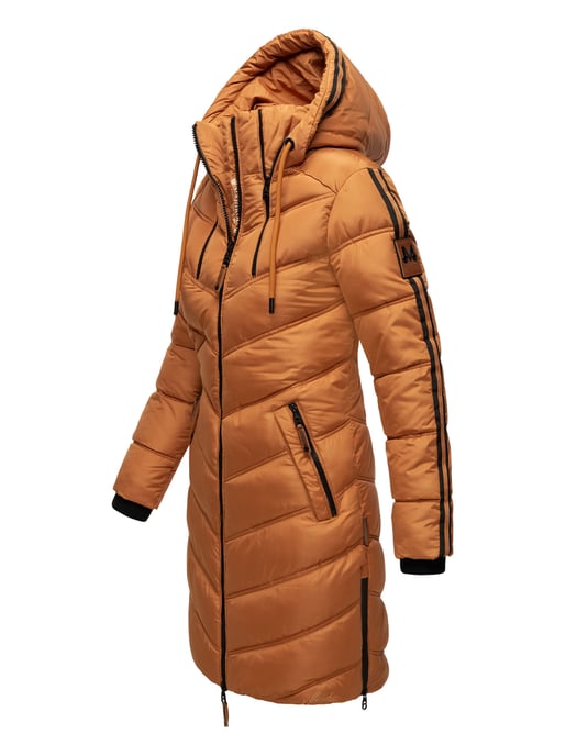 Marikoo Damen Winter Steppjacke – Armasa, lang mit Kapuze & Teddyfell - Image 3