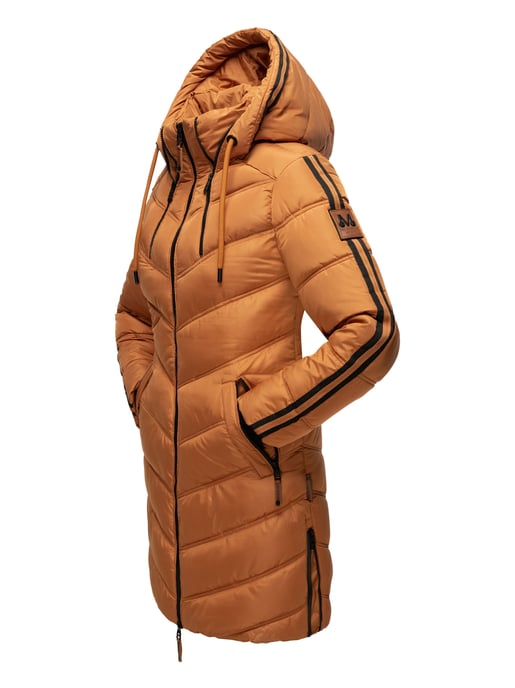 Marikoo Damen Winter Steppjacke – Armasa, lang mit Kapuze & Teddyfell - Image 4