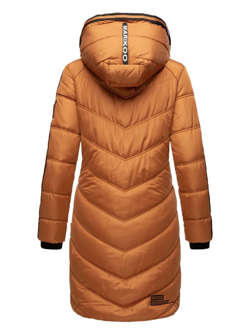Marikoo Damen Winter Steppjacke – Armasa, lang mit Kapuze & Teddyfell - Image 5