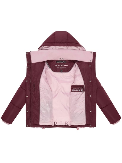 Marikoo Damen Steppjacke Omariaa mit Colorblocking & abnehmbarer Kapuze - Image 4