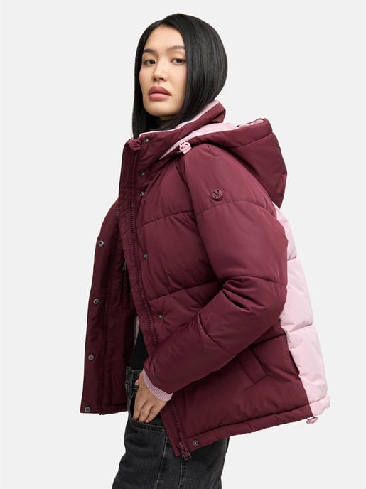 Marikoo Damen Steppjacke Omariaa mit Colorblocking & abnehmbarer Kapuze - Image 6