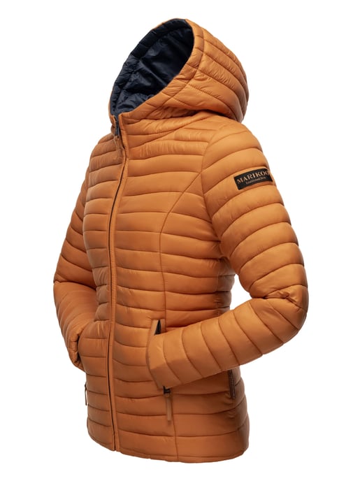 Marikoo Damen Steppjacke – Asraa, leicht mit Kapuze & Kontrastfutter - Image 4