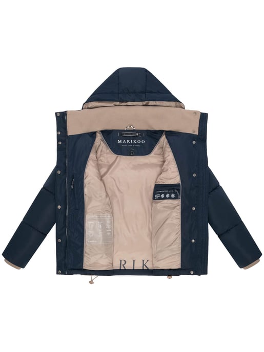 Marikoo Damen Steppjacke Omariaa mit Colorblocking & abnehmbarer Kapuze - Image 4