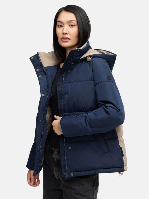 Marikoo Damen Steppjacke Omariaa mit Colorblocking & abnehmbarer Kapuze - Image 5