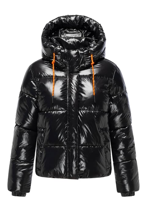 Marikoo Damen Winter Steppjacke Skyraa mit Kapuze & glänzendem Design - Image 2