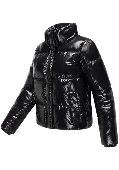 Marikoo Damen Winter Steppjacke Skyraa mit Kapuze & glänzendem Design - Image 4