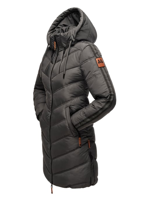 Marikoo Damen Winter Steppjacke – Armasa, lang mit Kapuze & Teddyfell - Image 4