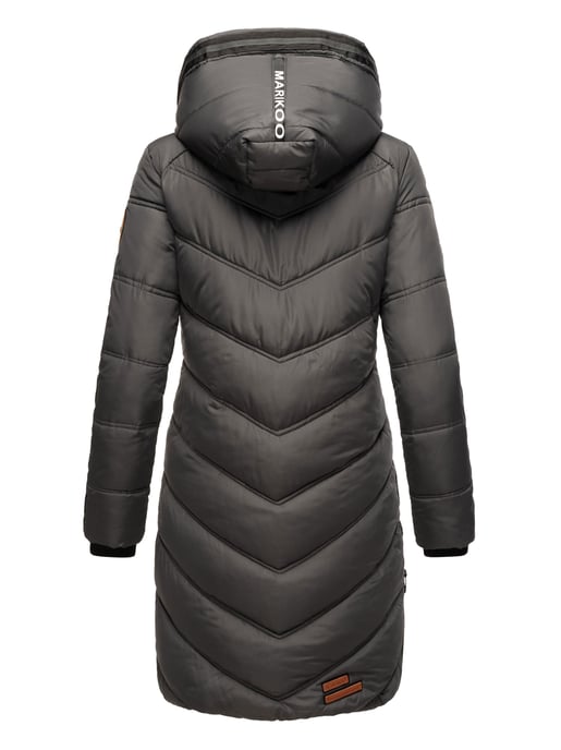 Marikoo Damen Winter Steppjacke – Armasa, lang mit Kapuze & Teddyfell - Image 5