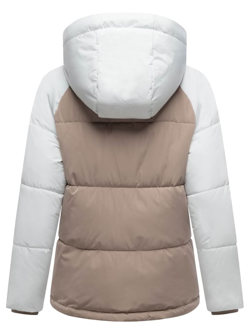 Marikoo Damen Steppjacke Omariaa mit Colorblocking & abnehmbarer Kapuze - Image 3