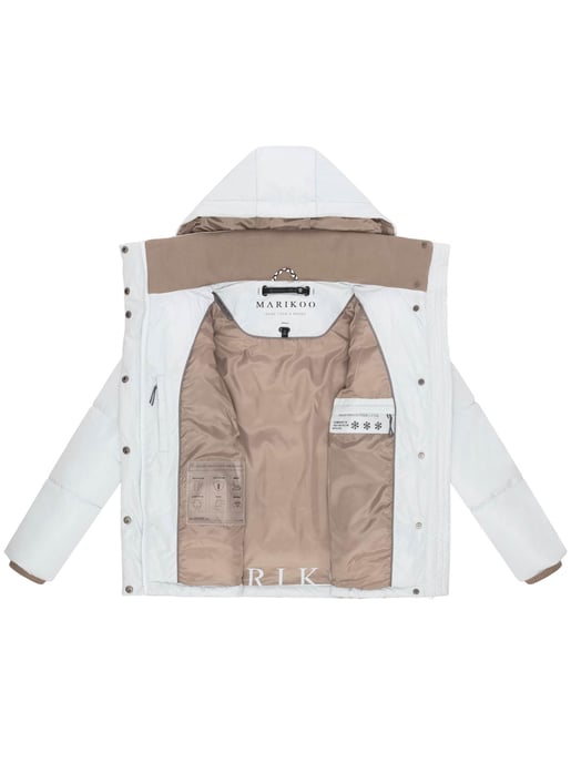 Marikoo Damen Steppjacke Omariaa mit Colorblocking & abnehmbarer Kapuze - Image 4
