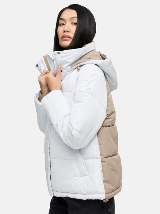 Marikoo Damen Steppjacke Omariaa mit Colorblocking & abnehmbarer Kapuze - Image 6