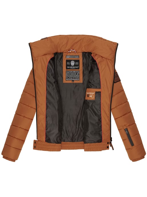 Marikoo Damen Steppjacke Poisen mit hohem Kragen & Teddyfleece-Taschen - Image 5