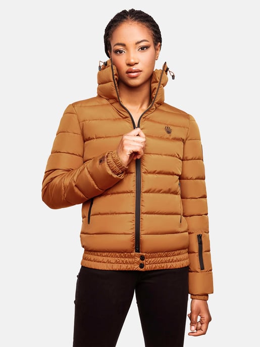 Marikoo Damen Steppjacke Poisen mit hohem Kragen & Teddyfleece-Taschen - Image 6