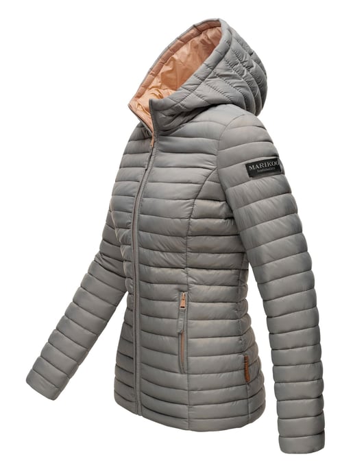 Marikoo Damen Steppjacke – Asraa, leicht mit Kapuze & Kontrastfutter - Image 3