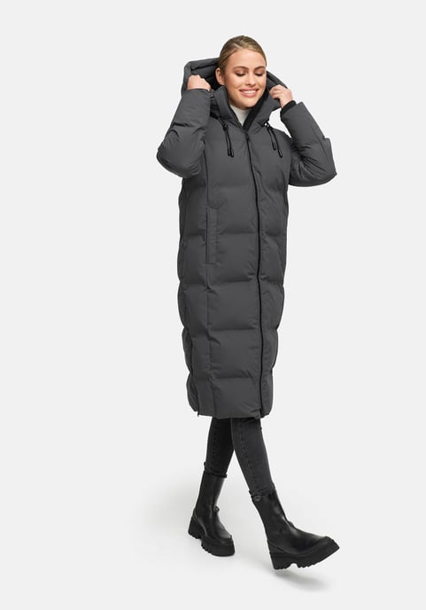Marikoo Damen Winter Steppmantel Tikoraa mit abnehmbarer Kapuze - Image 6