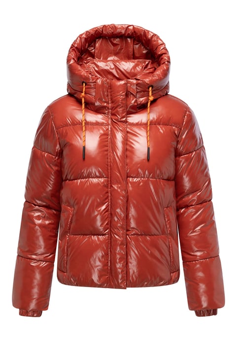 Marikoo Damen Winter Steppjacke Skyraa mit Kapuze & glänzendem Design - Image 2
