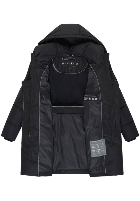 Marikoo Damen Steppmantel Virenaa mit Layer-Look & warmem Fleecefutter - Image 4
