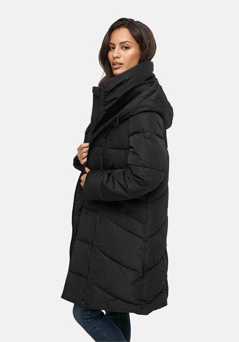 Marikoo Damen Steppmantel Virenaa mit Layer-Look & warmem Fleecefutter - Image 6