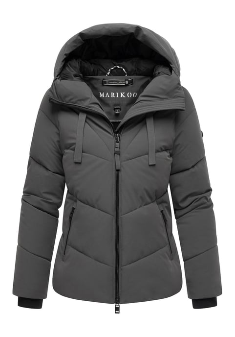 Marikoo Damen Wintersteppjacke Kwamee mit Kapuze & Zwei-Wege-Reißverschluss - Image 1