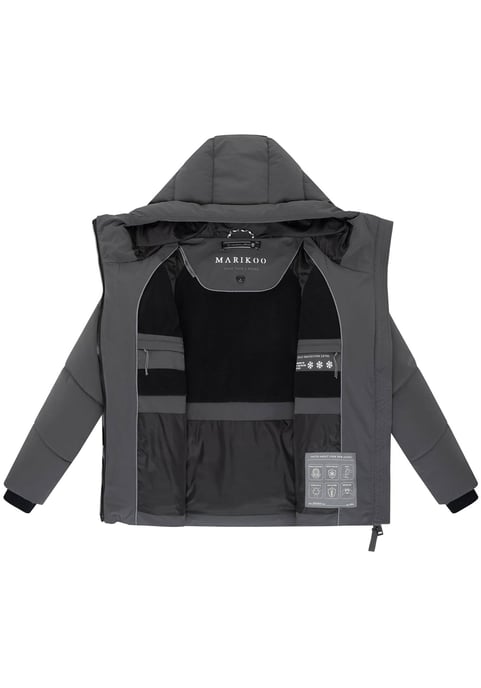 Marikoo Damen Wintersteppjacke Kwamee mit Kapuze & Zwei-Wege-Reißverschluss - Image 4