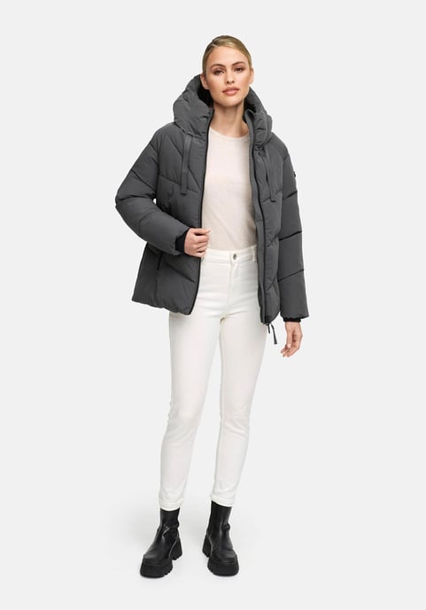 Marikoo Damen Wintersteppjacke Kwamee mit Kapuze & Zwei-Wege-Reißverschluss - Image 5