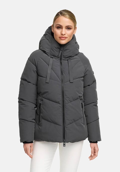 Marikoo Damen Wintersteppjacke Kwamee mit Kapuze & Zwei-Wege-Reißverschluss - Image 6
