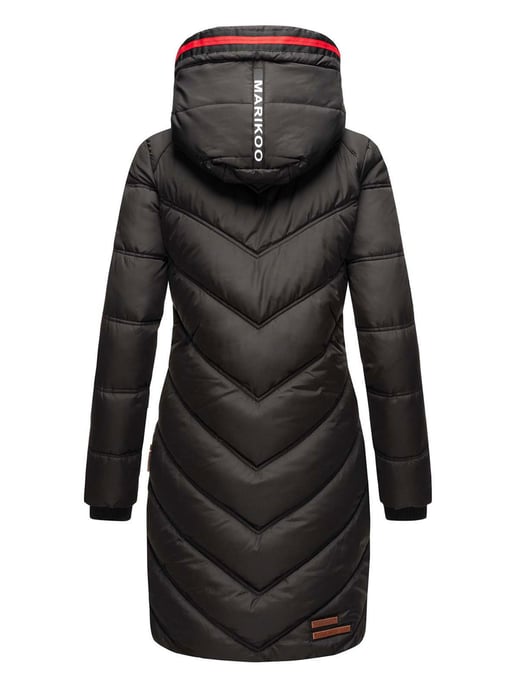 Marikoo Damen Winter Steppjacke – Armasa, lang mit Kapuze & Teddyfell - Image 5