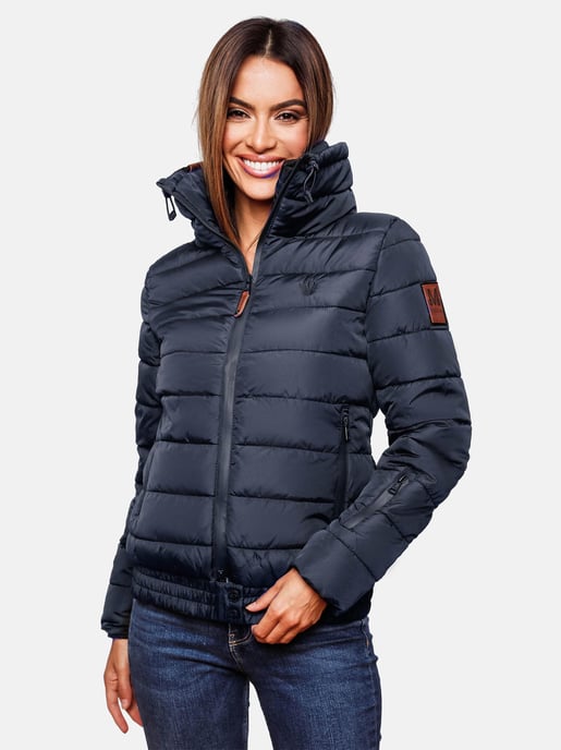 Marikoo Damen Steppjacke Poisen mit hohem Kragen & Teddyfleece-Taschen - Image 4