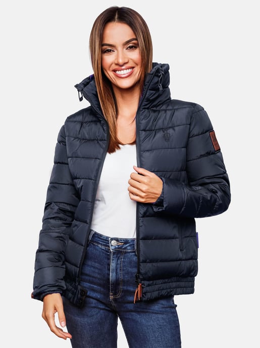 Marikoo Damen Steppjacke Poisen mit hohem Kragen & Teddyfleece-Taschen - Image 5