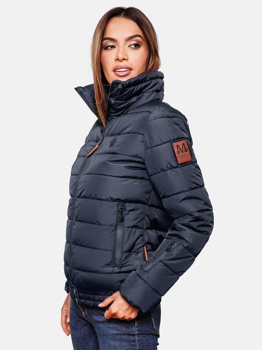Marikoo Damen Steppjacke Poisen mit hohem Kragen & Teddyfleece-Taschen - Image 6