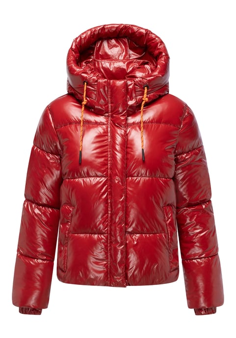 Marikoo Damen Winter Steppjacke Skyraa mit Kapuze & glänzendem Design - Image 2