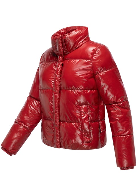 Marikoo Damen Winter Steppjacke Skyraa mit Kapuze & glänzendem Design - Image 4