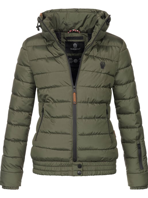 Marikoo Damen Steppjacke Poisen mit hohem Kragen & Teddyfleece-Taschen - Image 1