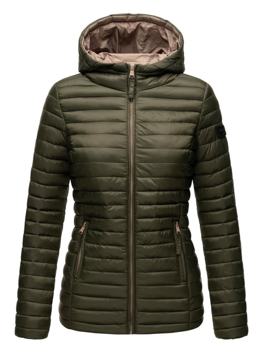 Marikoo Damen Steppjacke – Asraa, leicht mit Kapuze & Kontrastfutter - Image 2