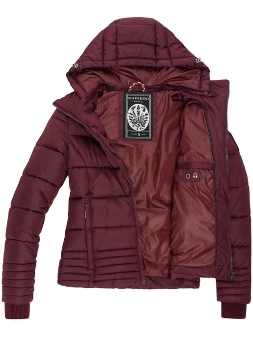 Marikoo Damen Steppjacke mit abnehmbarer Kapuze & 2-Wege-Reißverschluss - Image 4