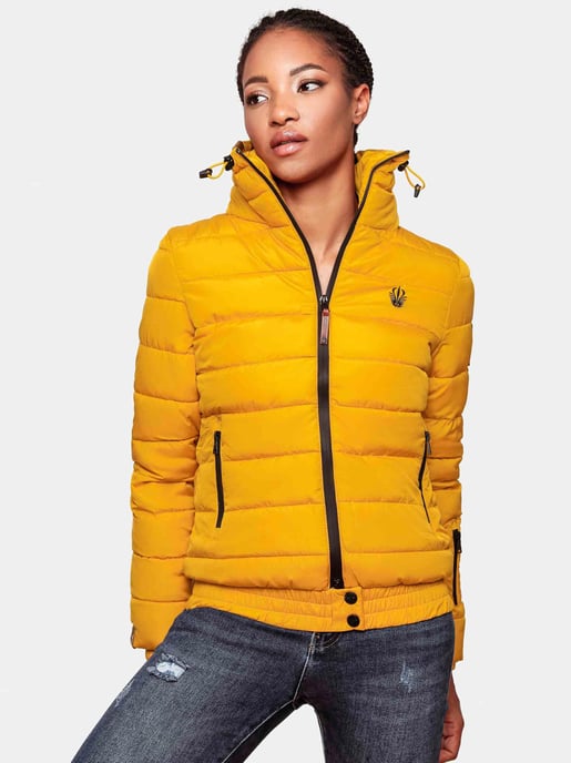 Marikoo Damen Steppjacke Poisen mit hohem Kragen & Teddyfleece-Taschen - Image 4