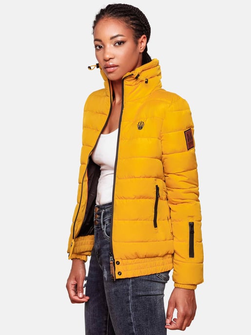 Marikoo Damen Steppjacke Poisen mit hohem Kragen & Teddyfleece-Taschen - Image 5