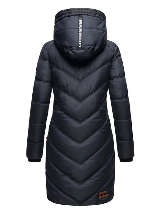 Marikoo Damen Winter Steppjacke – Armasa, lang mit Kapuze & Teddyfell - Image 5