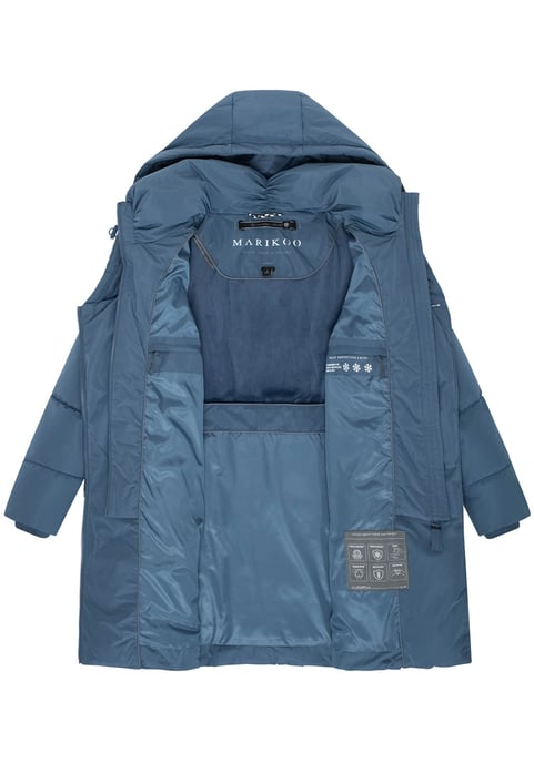 Marikoo Damen Steppmantel Virenaa mit Layer-Look & warmem Fleecefutter - Image 4