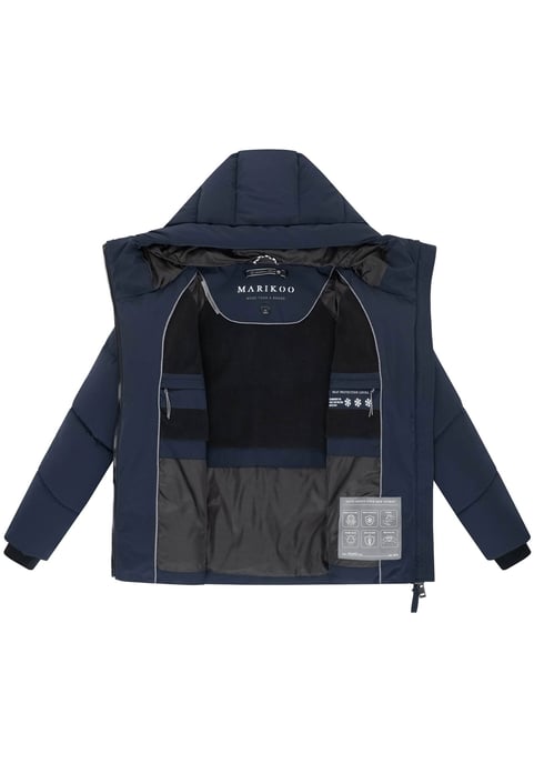 Marikoo Damen Wintersteppjacke Kwamee mit Kapuze & Zwei-Wege-Reißverschluss - Image 4