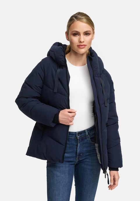 Marikoo Damen Wintersteppjacke Kwamee mit Kapuze & Zwei-Wege-Reißverschluss - Image 5