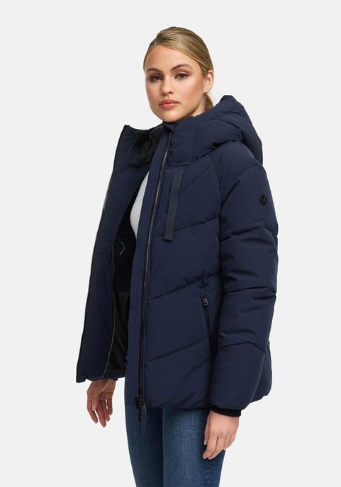 Marikoo Damen Wintersteppjacke Kwamee mit Kapuze & Zwei-Wege-Reißverschluss - Image 6