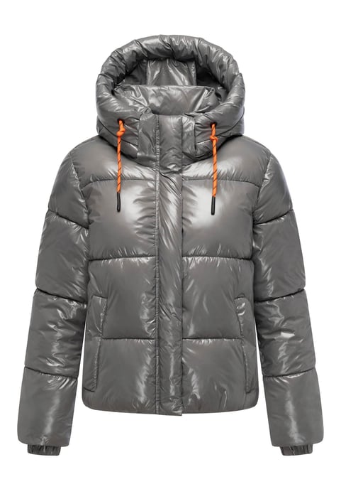 Marikoo Damen Winter Steppjacke Skyraa mit Kapuze & glänzendem Design - Image 2