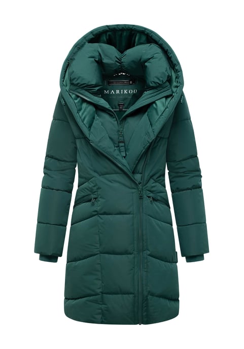 Marikoo Damen Steppmantel Virenaa mit Layer-Look & warmem Fleecefutter - Image 1