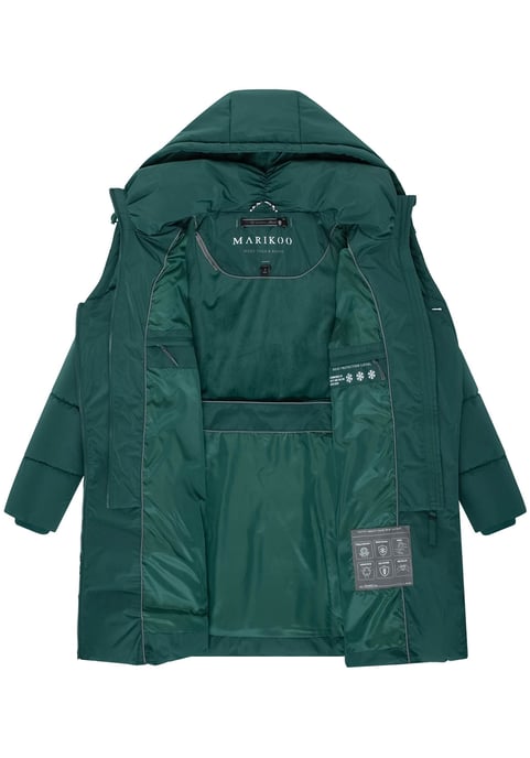 Marikoo Damen Steppmantel Virenaa mit Layer-Look & warmem Fleecefutter - Image 4