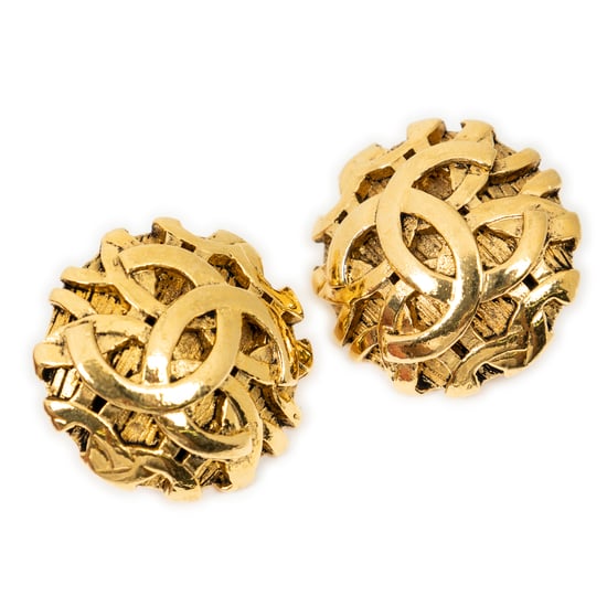 CC Round Clip On Earrings Ohrringe - Image 1