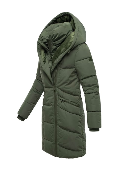 Marikoo Damen Steppmantel Virenaa mit Layer-Look & warmem Fleecefutter - Image 2