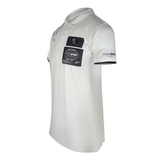 Plein Sport - Weißes Poloshirt Mit Kratzern An Der Schulter - Image 3